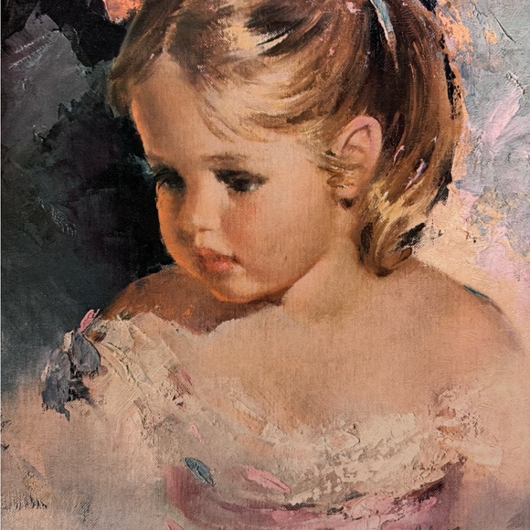 Large Portrait of a little girl 24”x20 shabby chic - Picture 13 of 14